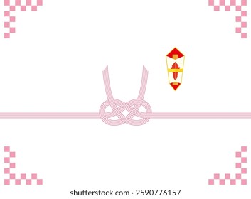 Vector illustration of mizuhiki.　Gift wrapping paper background illustration.