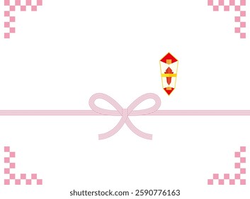 Vector illustration of mizuhiki.　Gift wrapping paper background illustration.