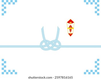 Vector illustration of mizuhiki.　Gift wrapping paper background illustration.