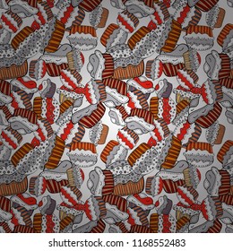 Vector illustration. Wrapping paper. For food poster design on white, neutral and orange. Seamless with cupcake.