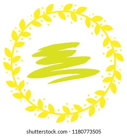 Vector illustration. Wreath from abstract flowers plants