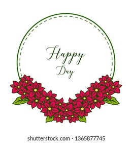 Vector illustration wreath circle frame for invitation happy day hand drawn