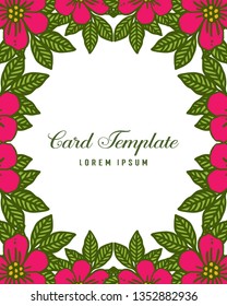 Vector illustration wreath frame blooms for decor of card template hand drawn
