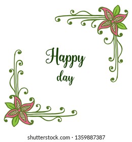 Vector illustration wreath frame for greeting card happy day hand drawn