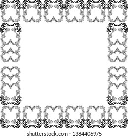Vector illustration wreath frame for greeting card hand drawn