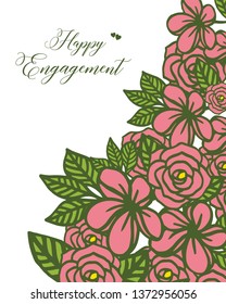 Vector illustration wreath frame for various card of happy engagement of hand drawn