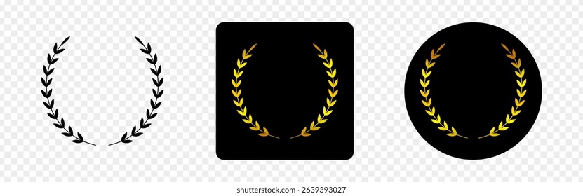Vector illustration of Wreath icon set isolated on transparent background