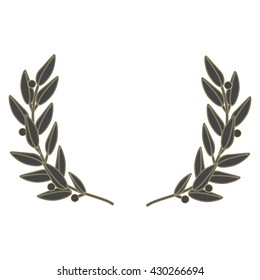 Vector illustration wreath isolated on white background. Laurel wreath