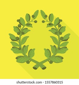 Vector illustration of wreath and laurel icon. Graphic of wreath and garland vector icon for stock.