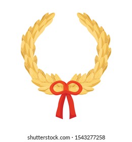 Vector illustration of wreath and laurel logo. Web element of wreath and garland vector icon for stock.