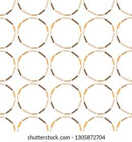 Vector illustration of a wreath made of wheat or barley spikelets isolated on a white background. Seamless wreath pattern.