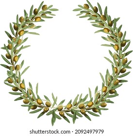 Ilustración vectorial de la flor y la rama de olivo. Hojas y ramas redondeadas.