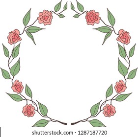 Vector illustration. A wreath of roses.