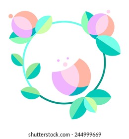 Vector illustration of a wreath of spring and summer flowers: Lilies and forget me nots and is perfect for a wedding invitation card, web banner of spring promotion sale, soap package, thank you note
