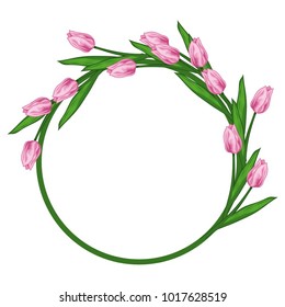 Vector illustration of a wreath of a tulip