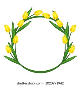Vector illustration of a wreath of a tulip