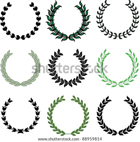 Vector illustration of wreaths.