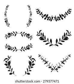 Vector illustration of   wreaths and branches