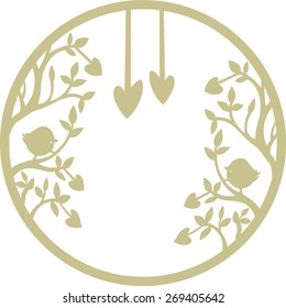 Vector Illustration - Wreaths for Design of Paper Cut.