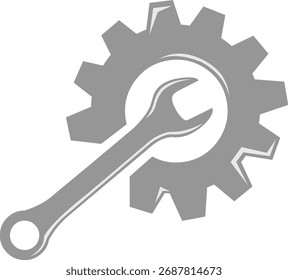 ilustração vetorial chave e engrenagem na configuração de instalação ícone do conceito de configuração