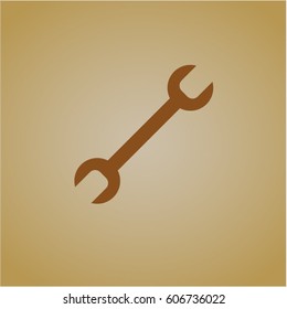Vector Illustration of Wrench icon in brown color

