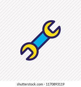 Vector illustration of wrench icon colored line. Beautiful construction element also can be used as spanner icon element.