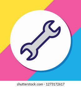 Vector illustration of wrench icon colored line. Beautiful lifestyle element also can be used as spanner icon element.