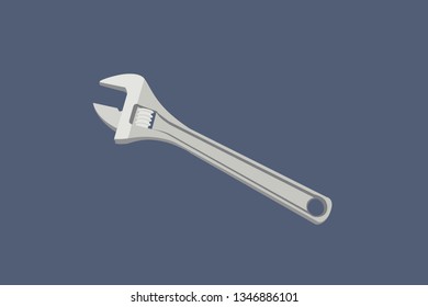 Vector Illustration of a Wrench Isolated 
