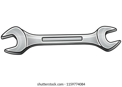 Vector illustration of wrench on white background