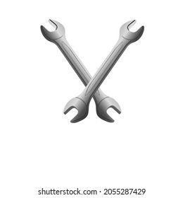 vector illustration of a wrench suitable for pasting brand banner stickers