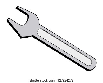 vector illustration of wrench, tool for fix