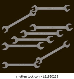 vector illustration of wrenches