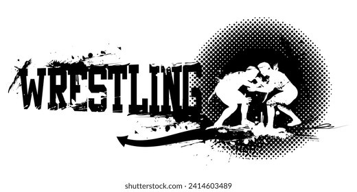 A vector illustration of  Wrestling Banner