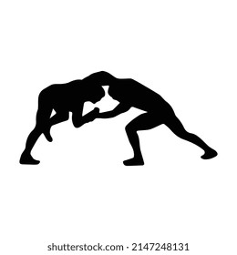 Vector Illustration Wrestling Silhouette Stock Vector (Royalty Free ...