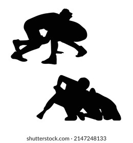 Vector illustration of wrestling silhouette