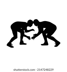 Vector Illustration Wrestling Silhouette Stock Vector (Royalty Free ...