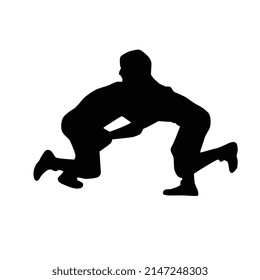 Vector illustration of wrestling silhouette