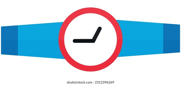 Ilustración vectorial, reloj de pulsera. Reloj analógico.