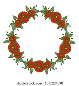 Vector illustration write congratulation with decoration floral frame hand drawn