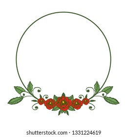 Vector illustration write congratulation with decoration floral frame hand drawn