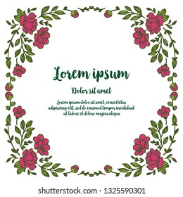 Vector illustration write hello summer with frame of circular leaf flowers hand drawn