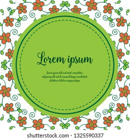Vector illustration write hello summer with frame of circular leaf flowers hand drawn