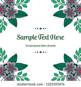 Vector illustration write hello sweet with pink flower frame hand drawn