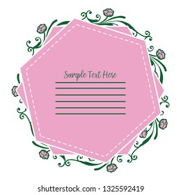 Vector illustration write hello with texture floral frame hand drawn