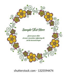 Vector illustration write hello with texture floral frame hand drawn