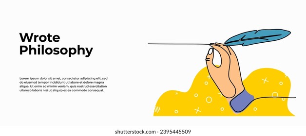 Vector illustration of write. Modern flat in continuous line style.