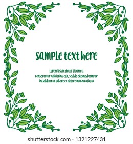 Vector illustration write your text with beautiful green leaves hand drawn