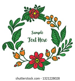Vector illustration write your text with beautiful green leaves hand drawn