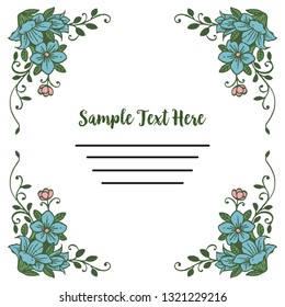 Vector illustration write your text with frame leaf hand drawn