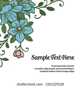 Vector illustration write your text with frame leaf hand drawn